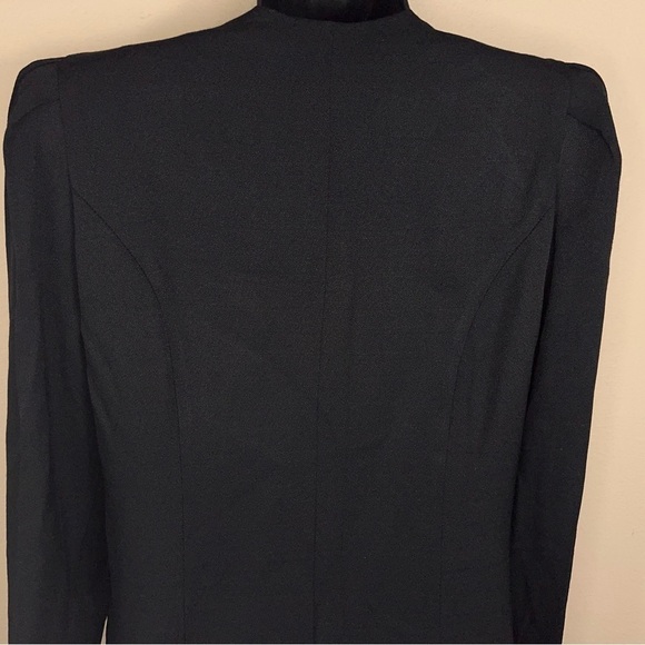 VINTAGE MICHAEL BLAKE 8 PETITE BLACK BLAZER TOP BLOUSE LONG SLEEVE - Picture 5 of 11